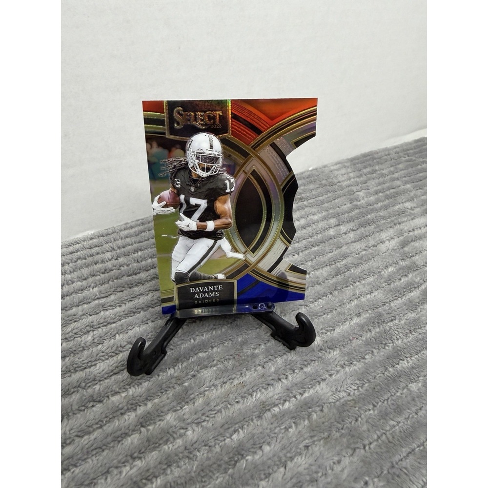 2023 Panini Select - Premier Level Davante Adams #182 Red & Yellow Prizm Die-Cut